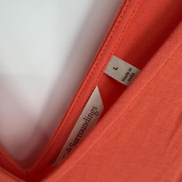 Soft Surroundings dress large L orange maxi sleeveless modal beachy summer work - Picture 2 of 5